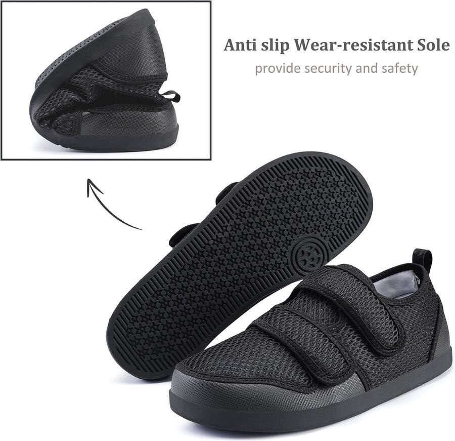 Vrijetijdsschoenen Klittenbandsluiting Diabetici Orthopedische Huisschoen Comfortabele Revalidatieschoenen