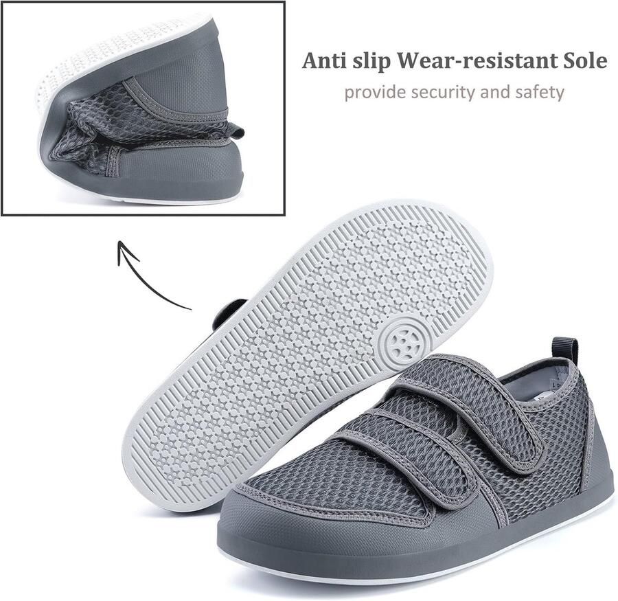 Vrijetijdsschoenen Klittenbandsluiting Diabetici Orthopedische Huisschoen Comfortabele Revalidatieschoenen