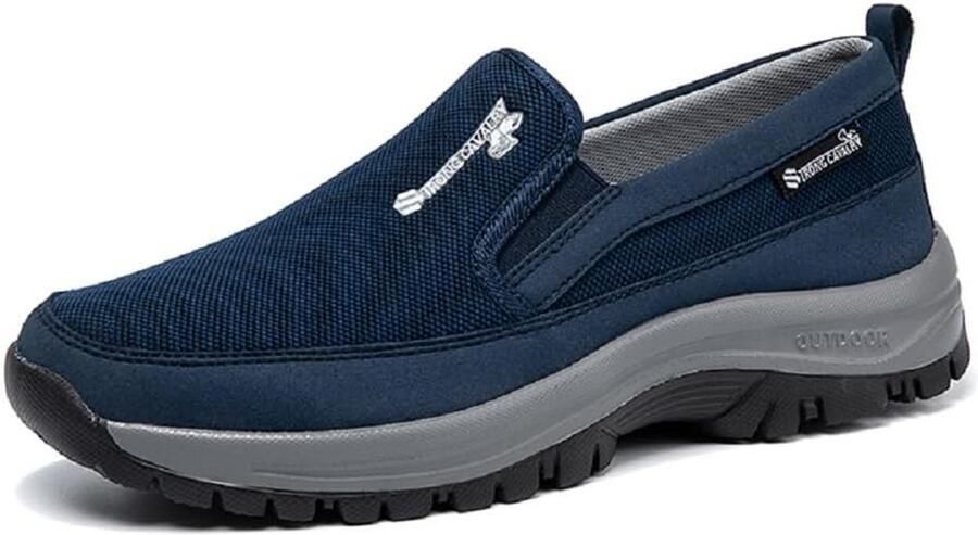 Heren wandelschoenen orthopedisch ademend slip-on antislip lichtgewicht sportschoenen