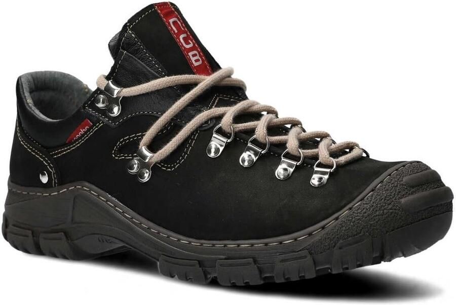 Heren Wandelschoenen Leer Robuuste Trekkinglaarzen met Veters voor Buitenactiviteiten