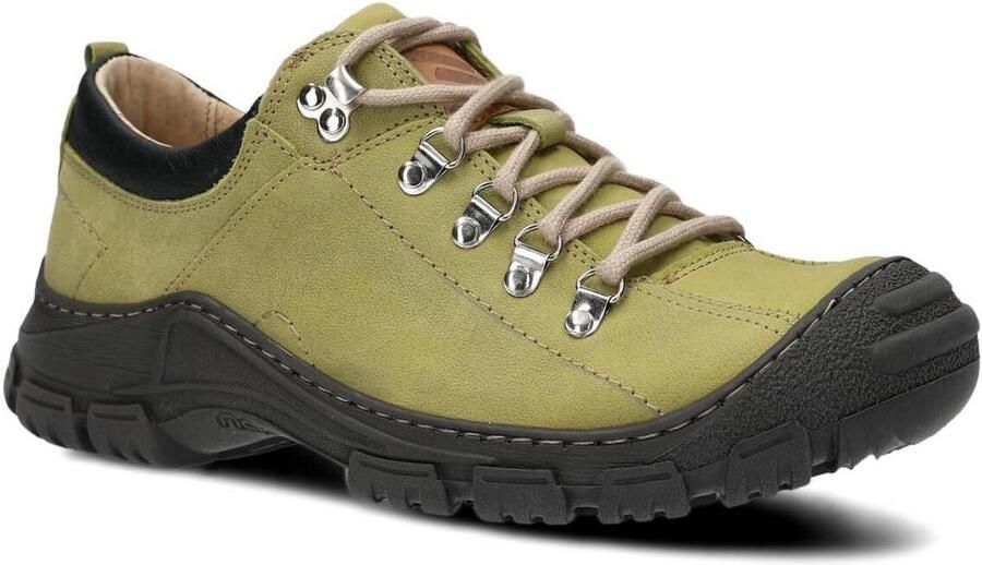 Heren Wandelschoenen Leer Stevige Trekkingschoenen met Antislipzool voor Outdoor & Wandelen