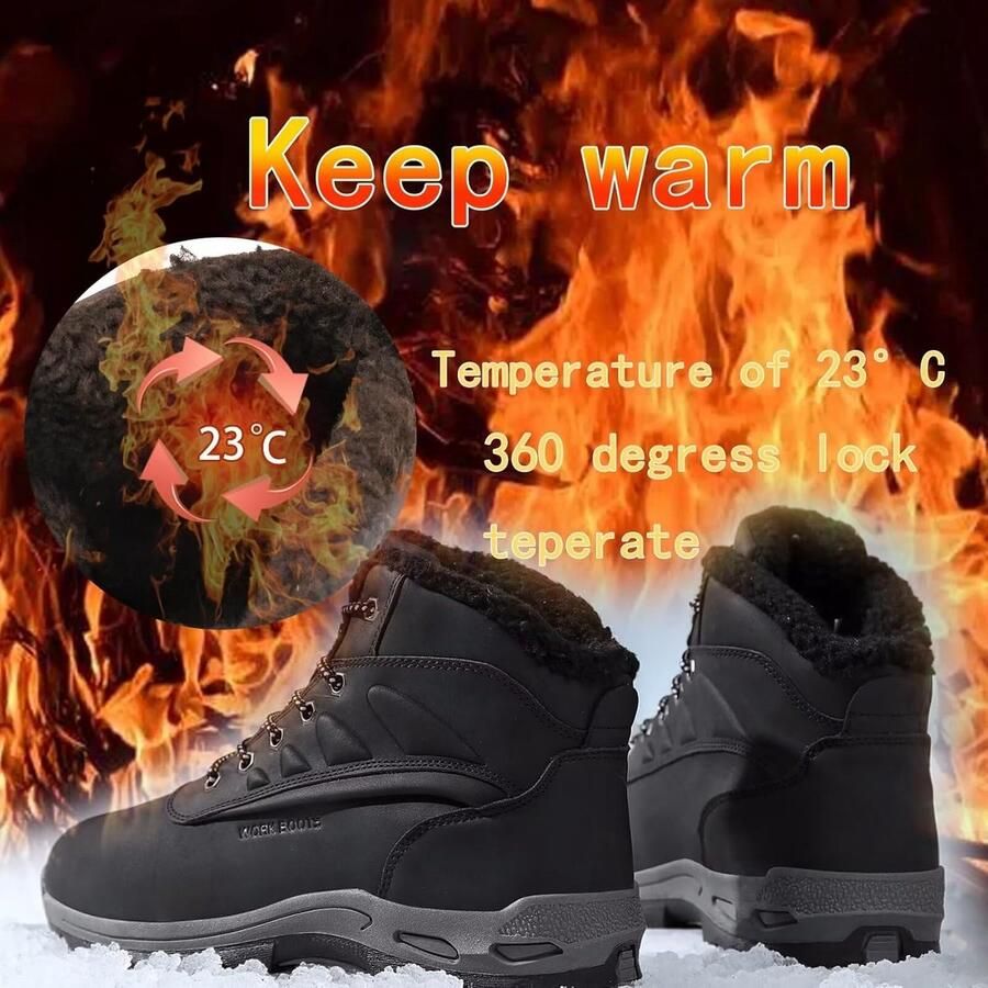 Heren Warme Gevoerde Winter Snowboots Outdoor Trekking Waterdicht Antislip Winterlaarzen Wandelschoenen