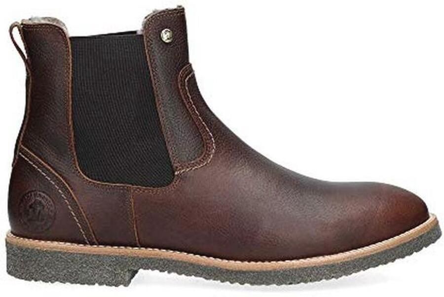 Heren Waterdichte Enkellaars van Grijs Nappaleer met Schapenvachtvoering