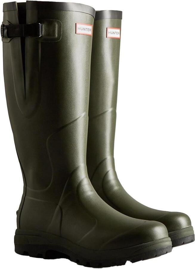 Heren Wellington Laarzen Hoog Model Verstelbaar Donker Olijf Waterdicht FSC Rubber