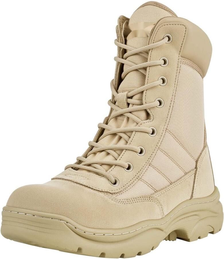 Heren Werklaarzen Tactische Combat- en Wandellaarzen Ademend Met Zijrits Hoogte Outdoor en Motor Zand