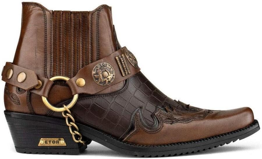 Heren Westernlaarzen met Krokodillenprint en Cubaanse Hak