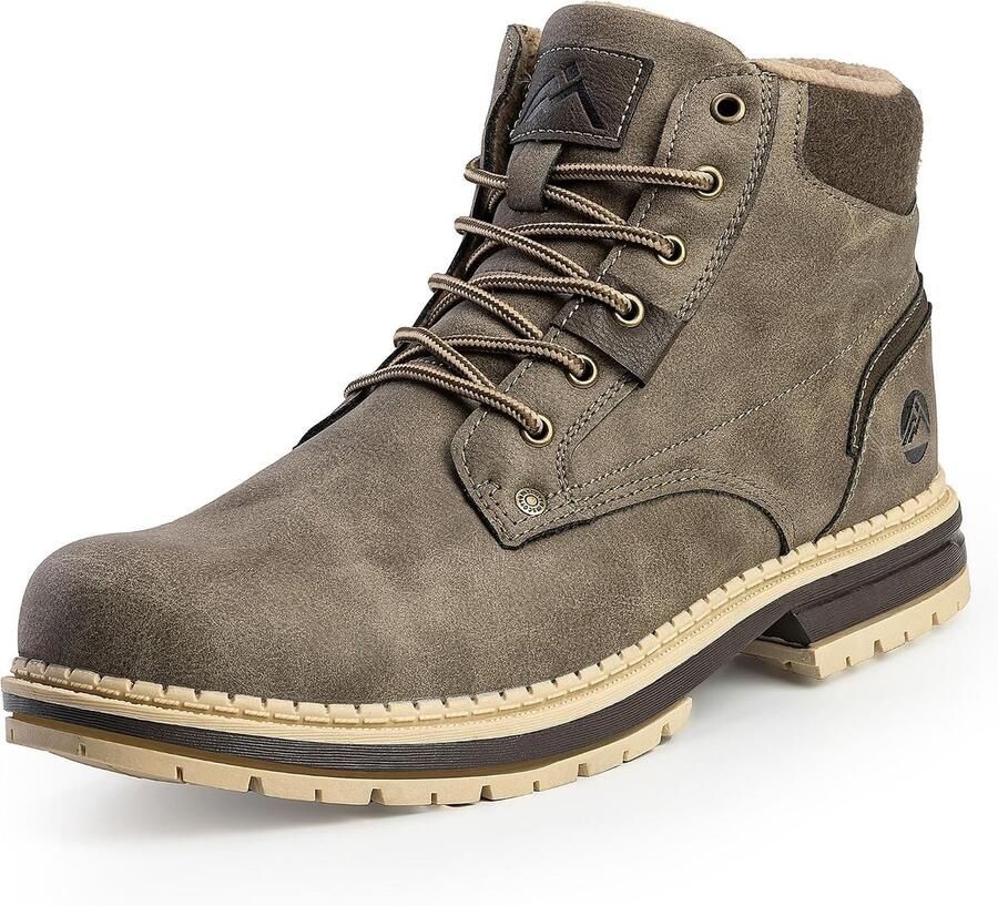 Heren Winterlaarzen Grijs 41 EU Breed Warm Gevoerd met Antislip Voor de Winter