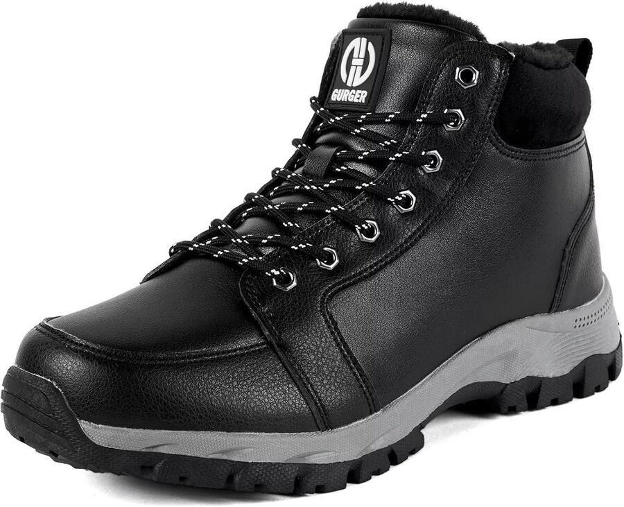 Heren Winterlaarzen Leer Waterdicht Warm Gevoerd Antislip