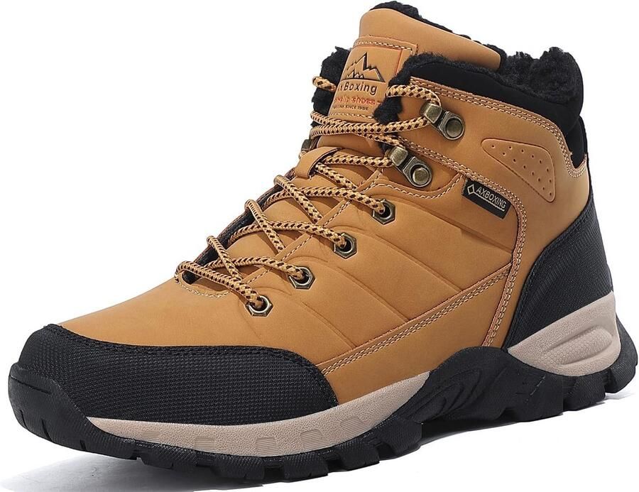 Heren Winterlaarzen Warm Gevoerd Antislip Wandelschoenen Trekking