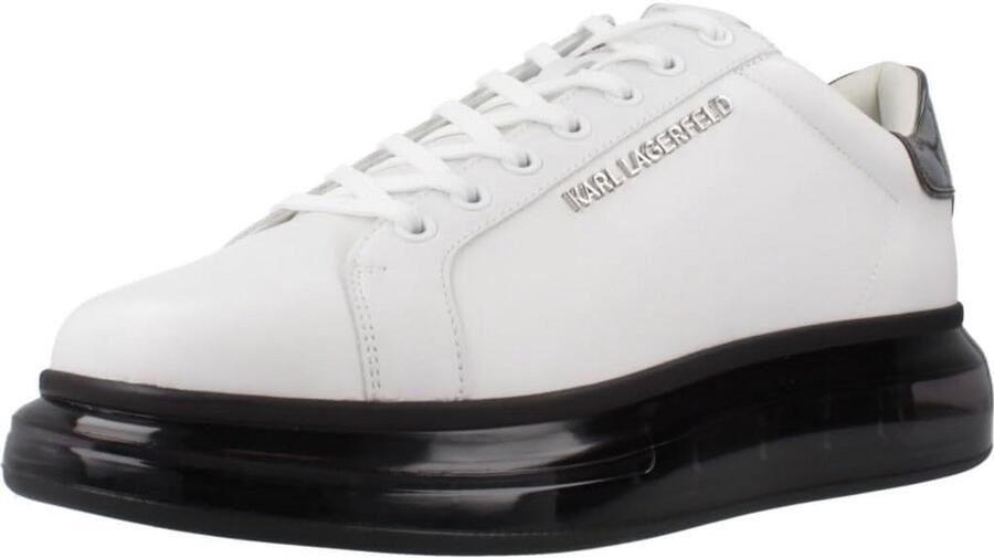 Heren Witte Leren Sneakers met Plateauzolen