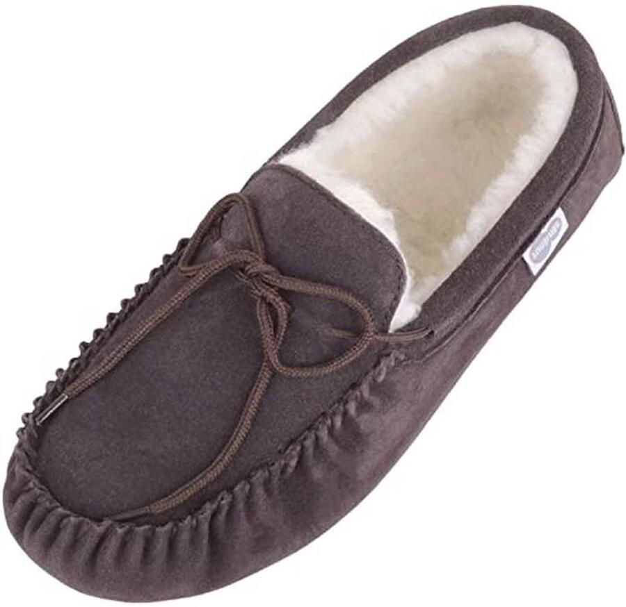 Heren Wollen Gevoerde Suede Mocassin Slipper