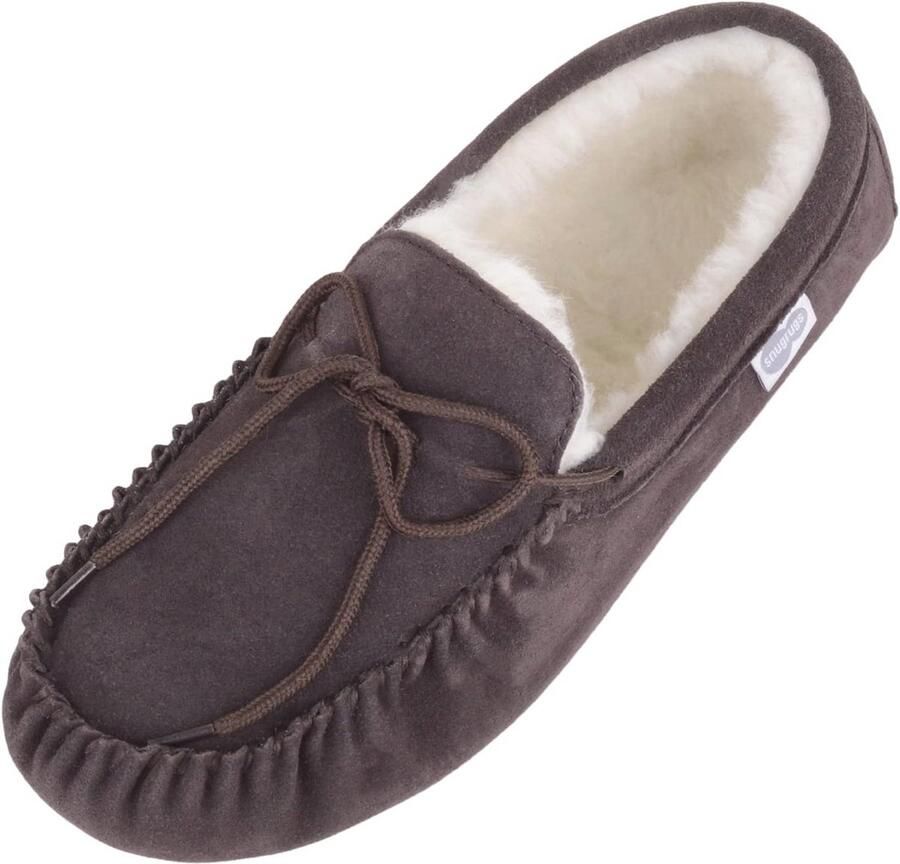 Heren Wollen Gevoerde Suede Mocassin Slipper