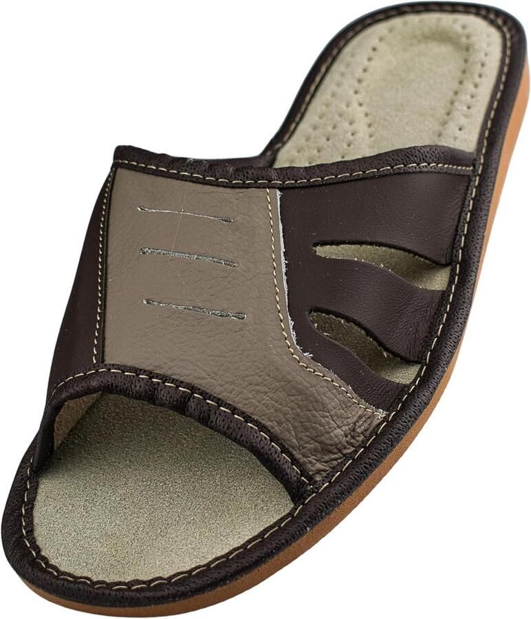 Zwarte Heren Zomerinstappers Glad Leer Comfortabele Slides