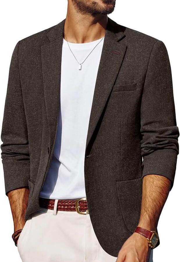 Herenblazer met één knoop zomer linnen blazer sportief licht jasje