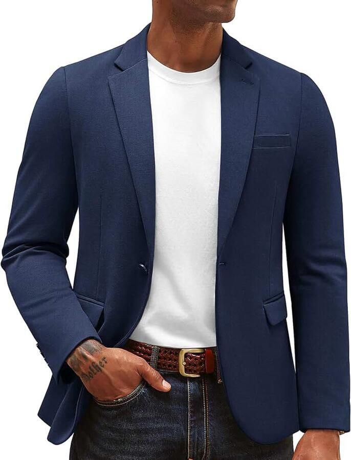 Herenblazer sportief vrije tijd blazer 1 knopen modern regular fit kostuumjas