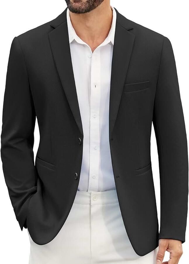 Herencolbert casual licht sportpak blazer met 2 knopen regular fit bruiloft colbert