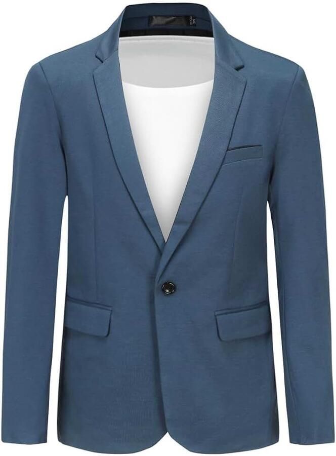 Herenjas met 1 knoop blazer sportief slim fit casual lichtgewicht jas