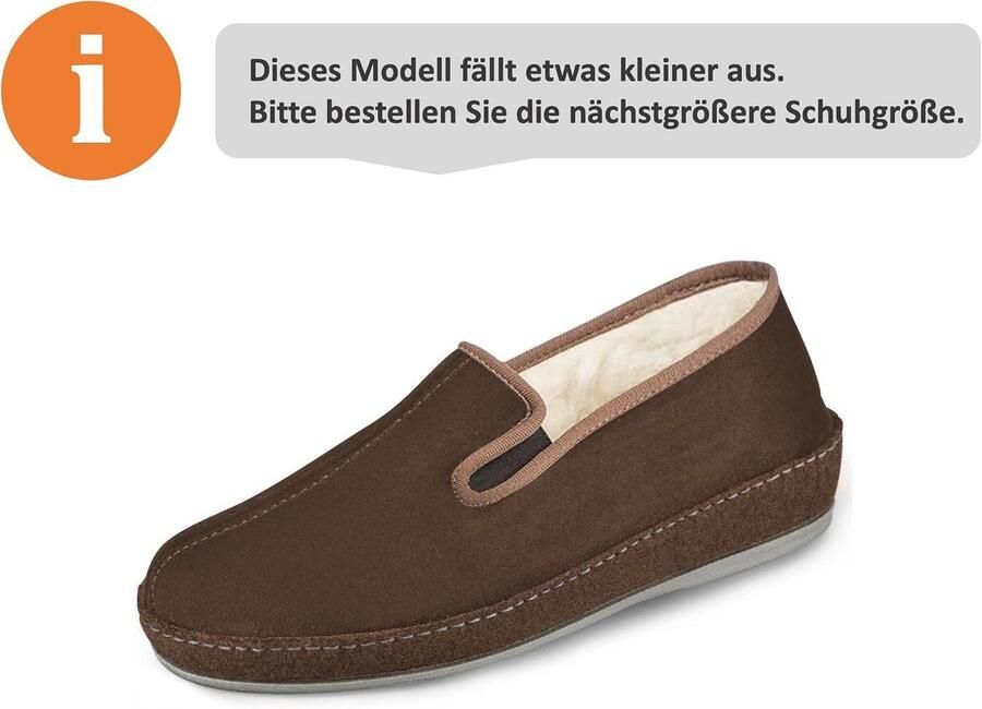 Herenpantoffels 6070 Vilten huisschoenen met wollen voering elastische instap stevige antislipzool ideaal voor senioren bruin