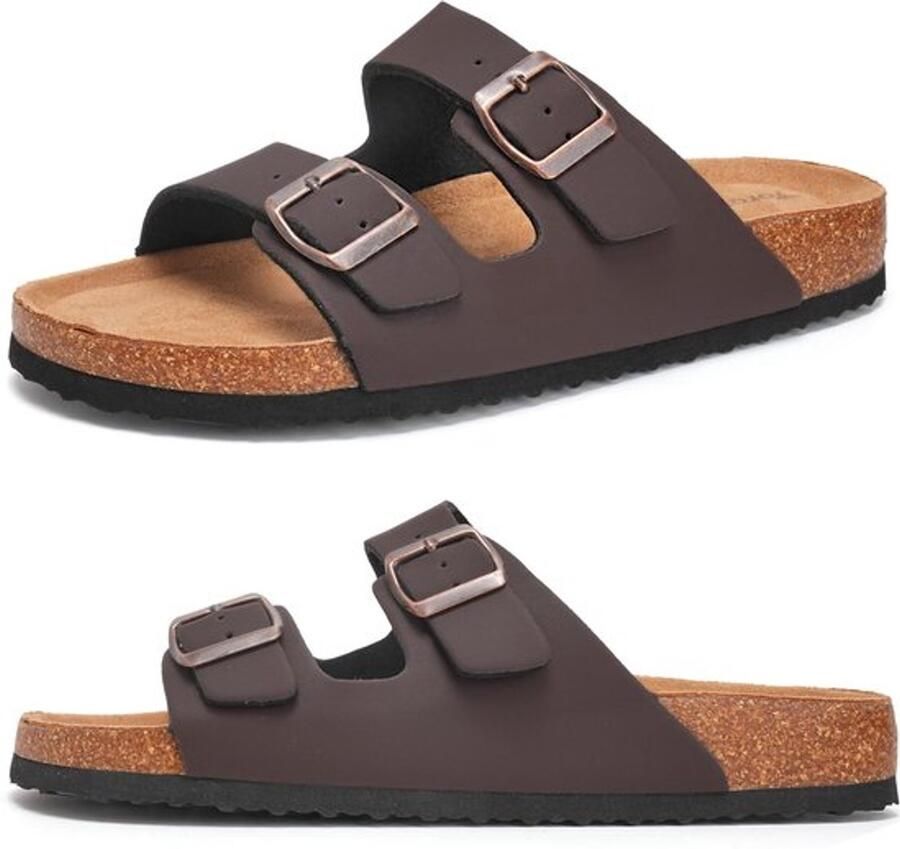 Herensandalen Antislip Leren Sandalen Zomerschoenen Comfortabele Clogs Platte Gesp