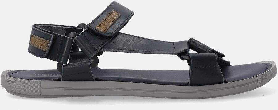 Herensandalen Leer Blauw Klittenband