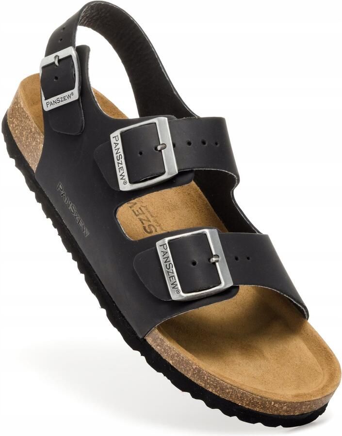 Herensandalen Leer op Kurk Natuurlijk Leer Slippers Comfortabel