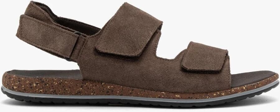 Herensandalen met klittenband antracietgrijs suède