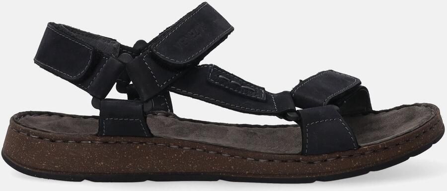 Herensandalen Navy Nubuck Driemaal Klittenband