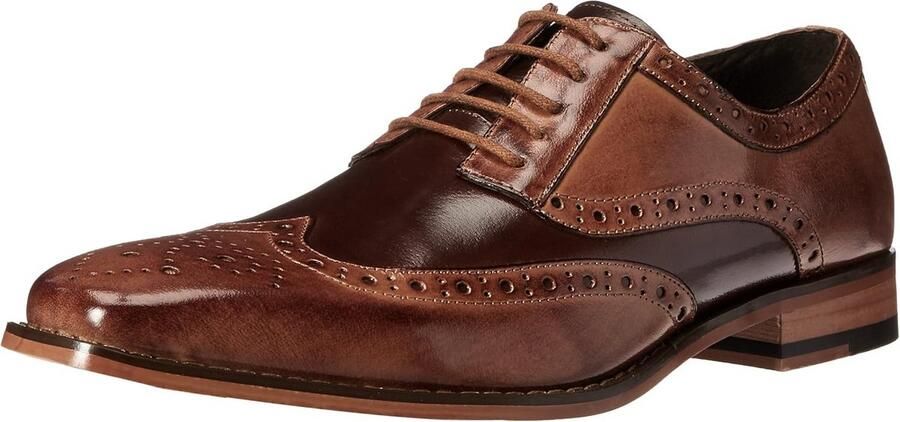 Herenschoen Oxford met Vleugeltip in Tan en Bruin Stijlvolle Veter schoen