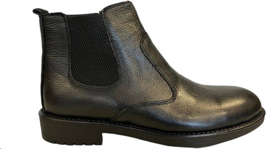 Herenschoenen- Chelsea Boots- Mannen laarzen 1003- Leather- Zwart