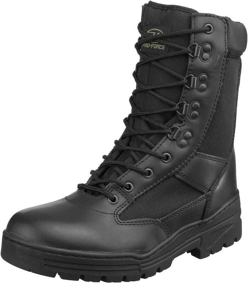 Herenschoenen Leren Militaire Stijl Boots met Hoge Vetersluiting