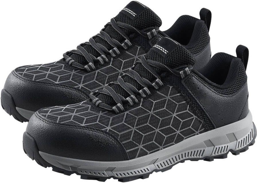 Herenschoenen met Stalen Neus Amerikaanse dempende Sportschoenen voor Heren Lichtgewicht Onverwoestbare Veiligheidssneakers Ademend voor Industriële Bouw Zwart
