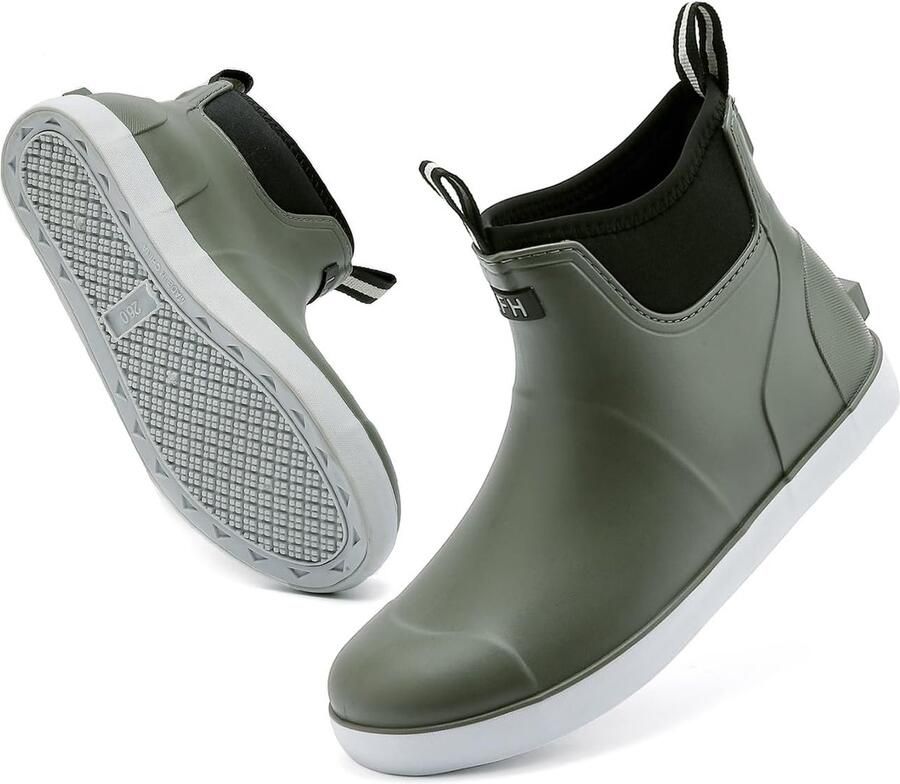 Herenschoenen Rubber Waterdichte Laarzen Buitenactiviteiten Zachte Voering Zwart