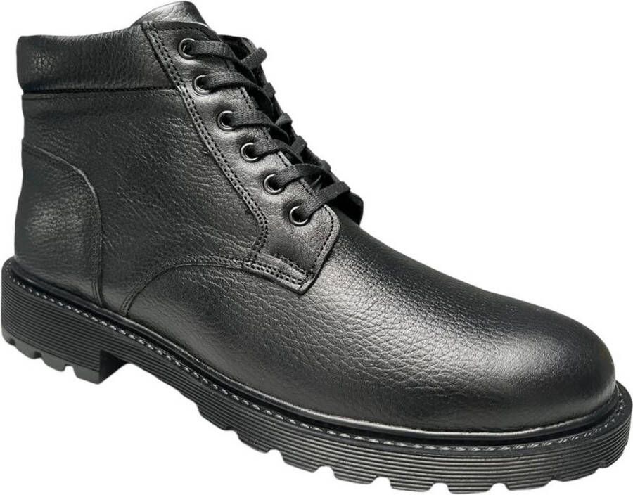 Herenschoenen- Warme schoenen- Winterboots mrt binnrnvoering- Mannen laarzen- Veterboots 1045- Leather- Zwart