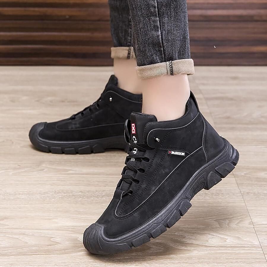 Herenschoenen Winter Casual Laarzen Buiten Wandelen Zachte Voering Hak