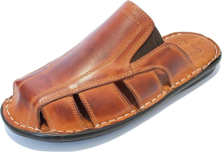 Herenslippers Leer Handgemaakte Pantoffels & Zomersandalen