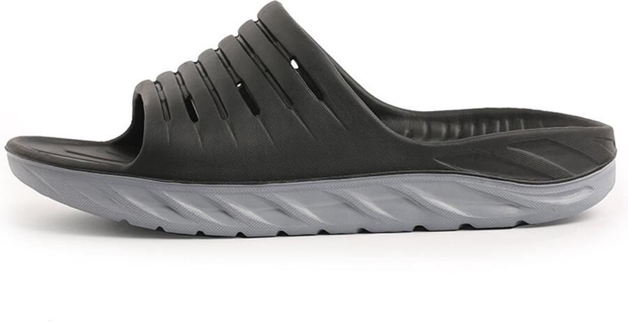 Heren‑slippers Sportieve slippers met dikke zool Slippers voor binnen buiten en badkamer Ultrazachte casual slippers met open ne ?? Donkergrijs