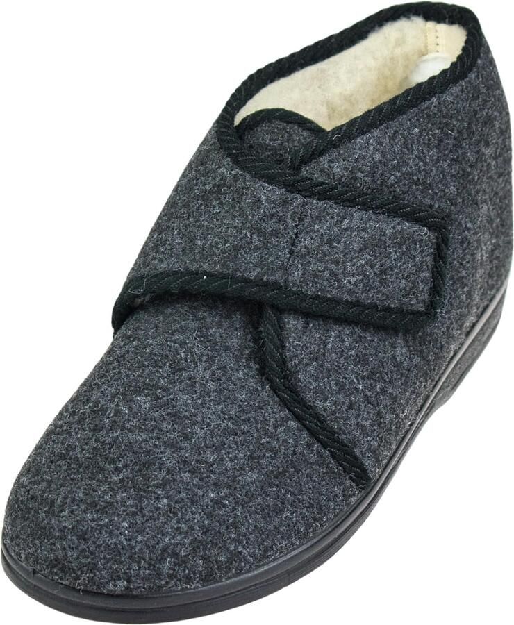Warme Heren Pantoffels Vilt & Wol Antislip Rubberzool