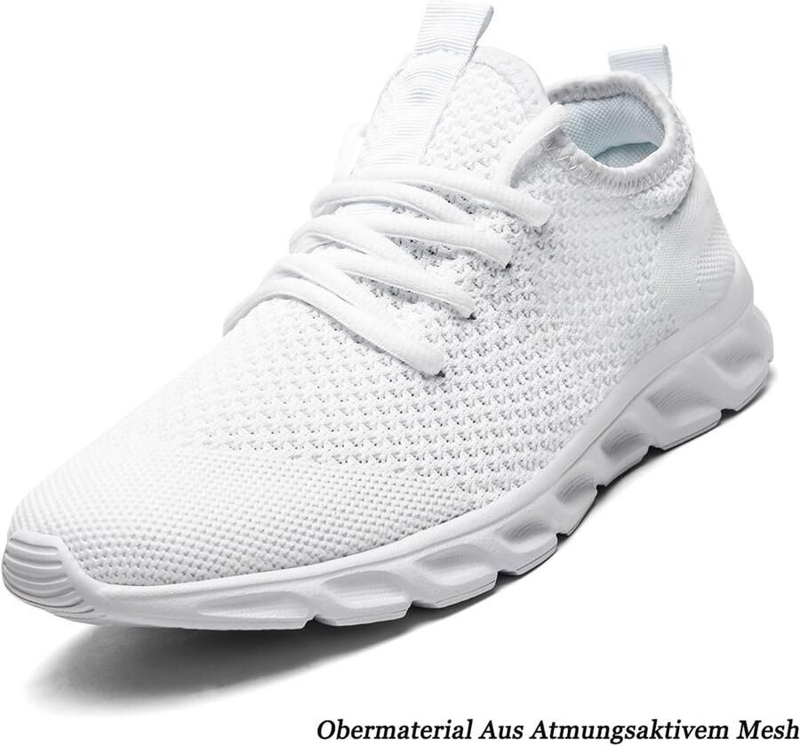 Herensneakers Wit 41 EU Ademend en Licht Voor Vrije Tijd en Sport