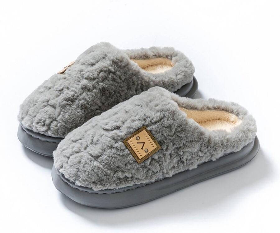 Herfst en winter Warme pantoffels M Binnenlengte Valt 1-2 maten kleiner Aanbevolen maat groter Comfortabel en warm Dikke zool voor gebruik binnenshuis Gestructureerde antislipzool Warme pantoffels voor herfst winter