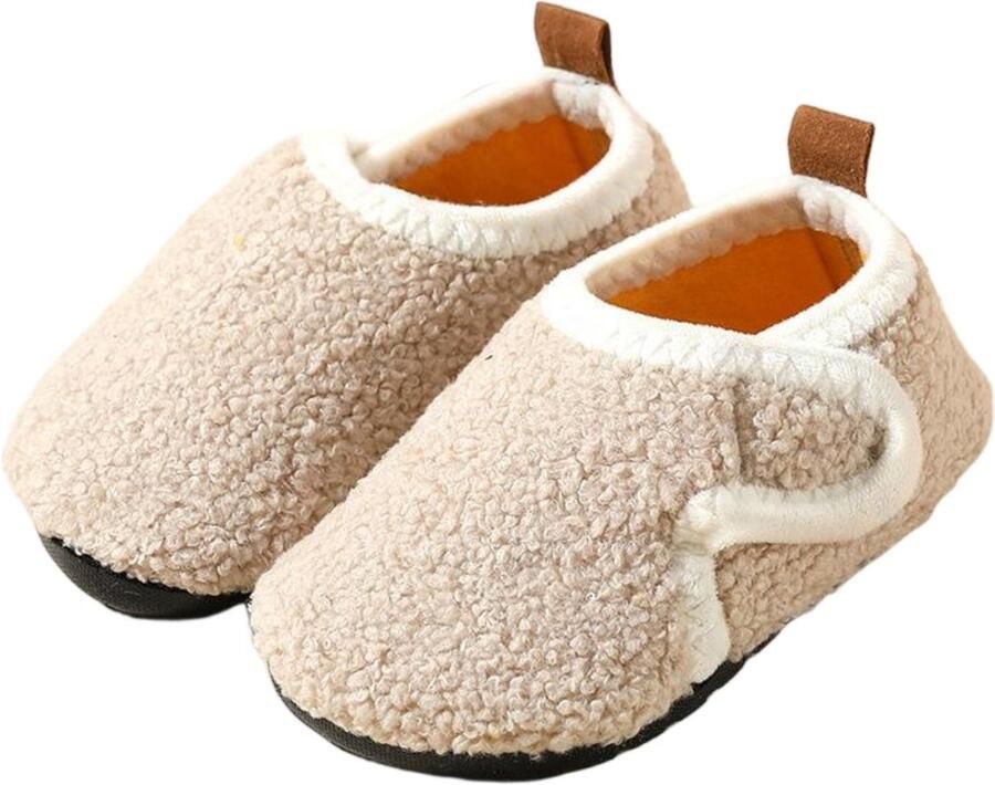 Herfst Winter Kinder Katoenen Pantoffels Antislip Katoenen Pantoffels met Zachte Zolen Peuter en Baby Wandelende Katoenen Pantoffels Warme Antislip Katoenen Pantoffels voor Binnen Klittenband Ontwerp