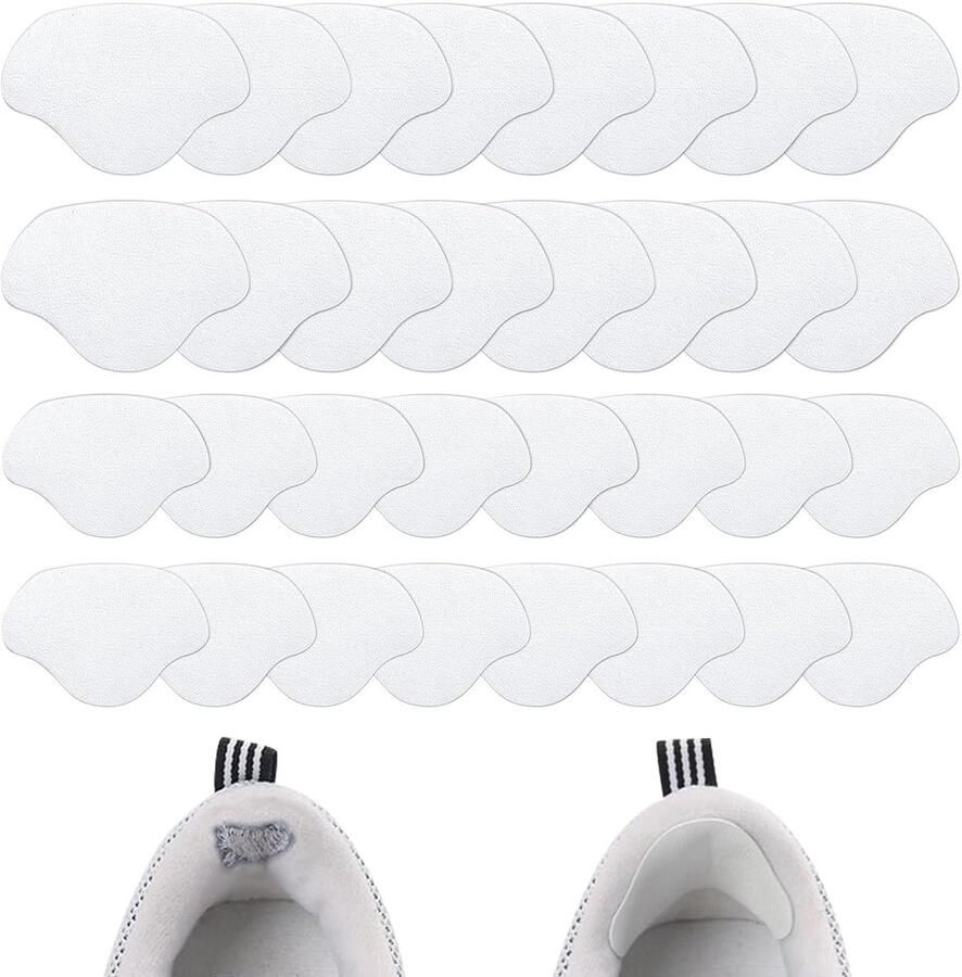 Herstelset voor Hakken 16 Pairs Heelpads Lijmpatches voor Gaten Bescherming voor Leren Schoenen en Sneakers 2 Maten Wit