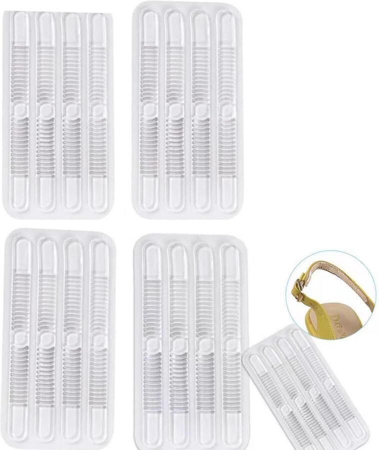 Hielbeschermers 4 Stuks Hielkussentjes Slingback hielclips Hiel Pijn- Heel Protectors Schoenriem Siliconen Sling Schoen Grip Schoenriem Grip Anti-Slip Lijm Voorkom Slingbacks Transparant