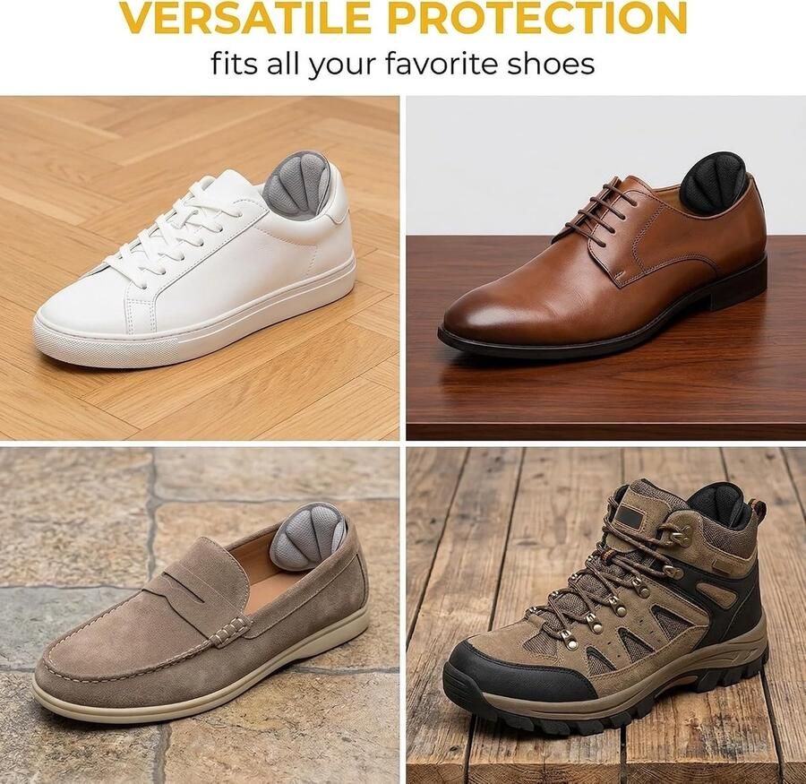 Hielkussens zelfklevend 8 paar in zwart en grijs antislip schuim ideaal voor brede schoenen voorkomt blaren en wrijving