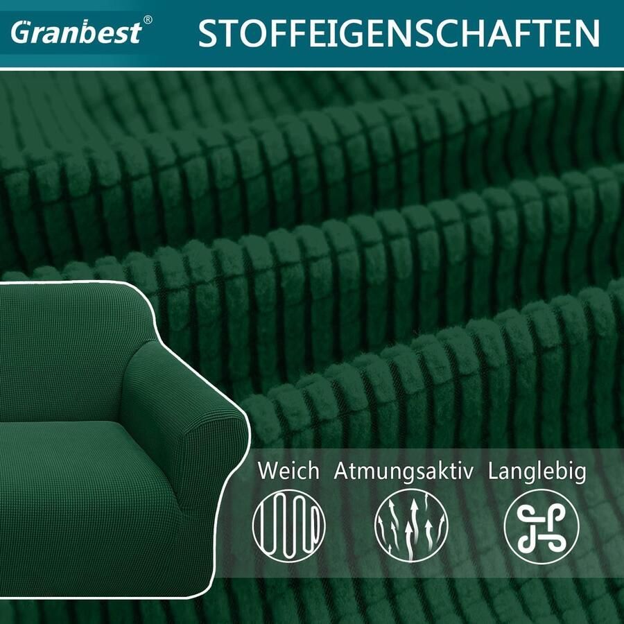 High Stretch bankovertrek moderne bankovertrek jacquard elastische bankhoes voor woonkamer beschermer tegen honden en huisdieren 3-zits donkergroen