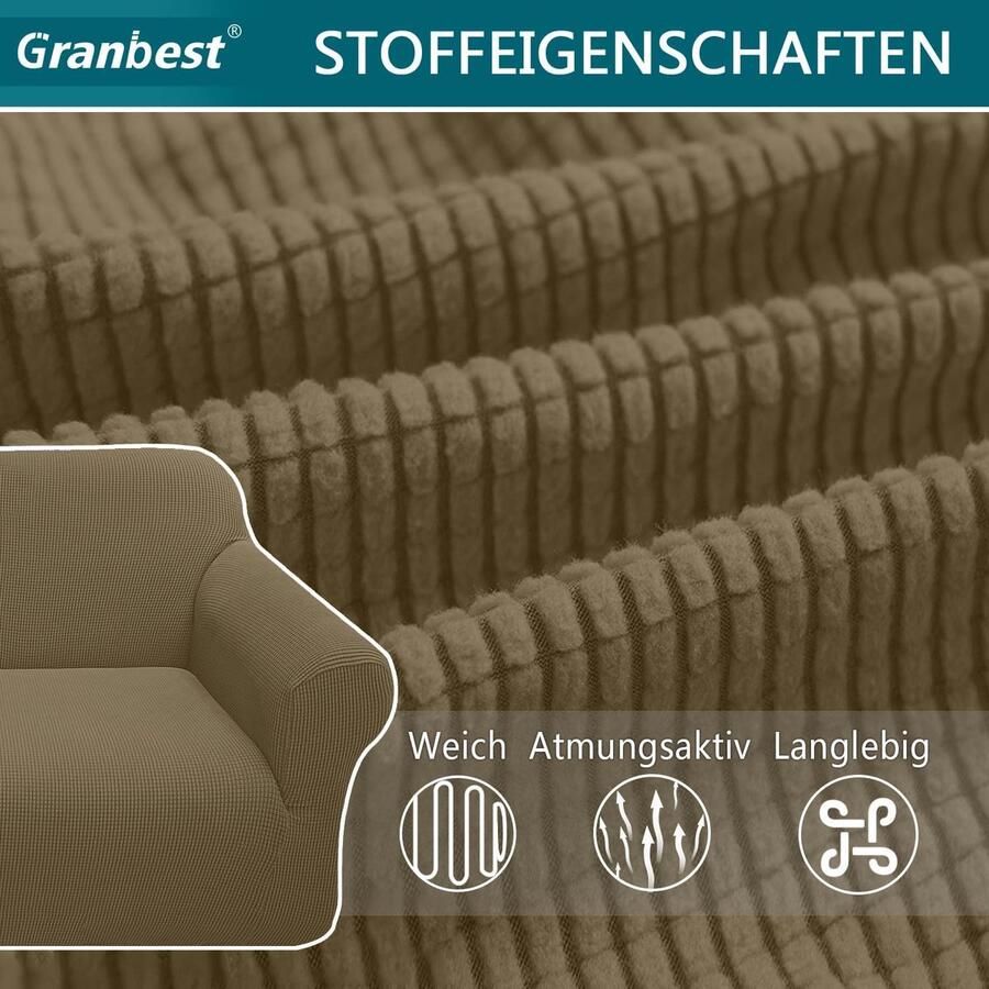 High Stretch bankovertrek moderne bankovertrek jacquard elastische bankovertrek voor woonkamer beschermer tegen honden en huisdieren (3-zits kakigroen)