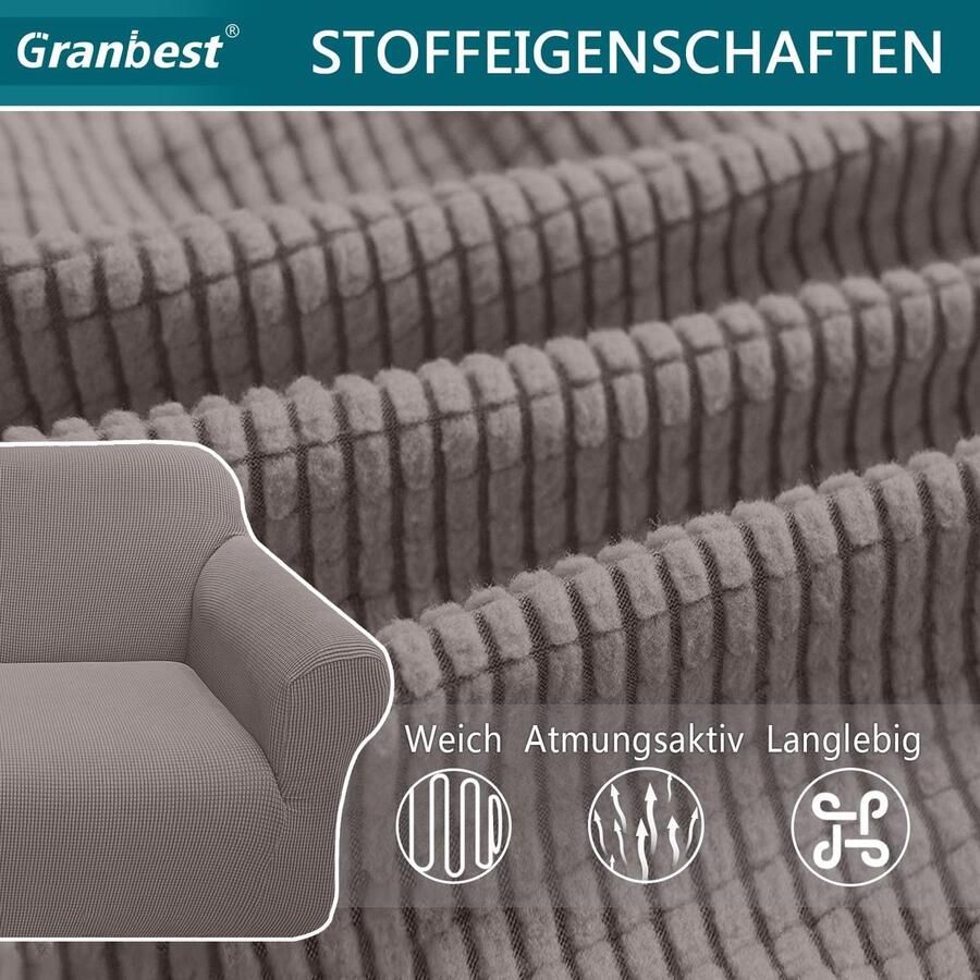 High Stretch bankovertrek moderne bankovertrek jacquard elastische bankovertrek voor woonkamer beschermer tegen honden en huisdieren (2-zits taupe)