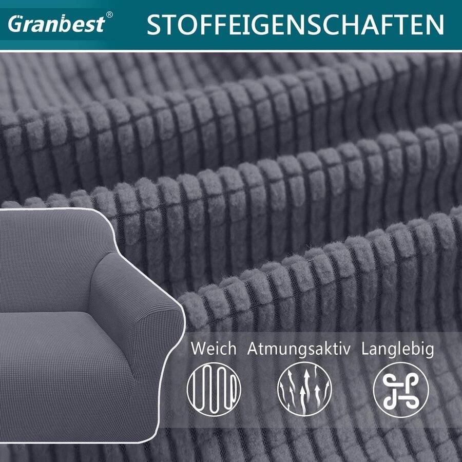High Stretch bankovertrek moderne bankovertrek jacquard elastische bankovertrek voor woonkamer beschermer tegen honden en huisdieren (3-zits grijs)