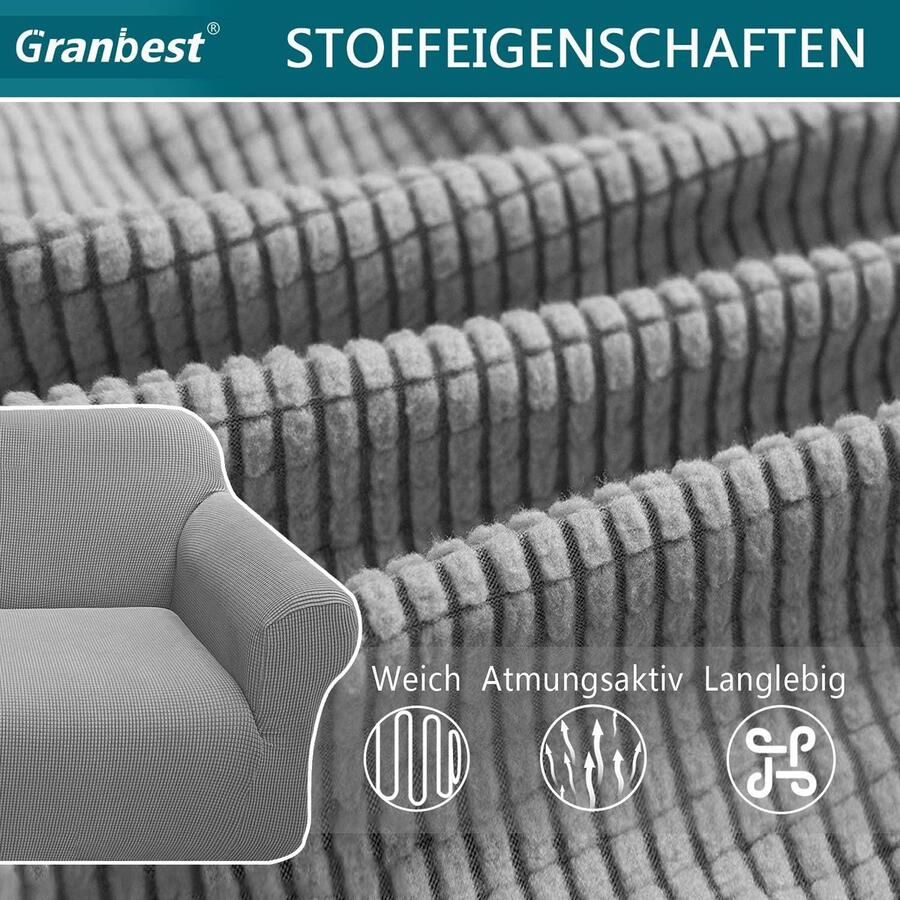 High Stretch bankovertrek moderne bankovertrek jacquard elastische bankovertrek voor woonkamer beschermer tegen honden en huisdieren (2-zits lichtgrijs)