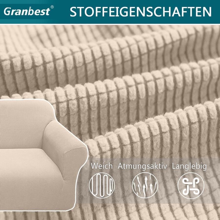 High Stretch bankovertrek moderne bankovertrek jacquard elastische bankovertrek voor woonkamer beschermer tegen honden en huisdieren (3-zits beige)