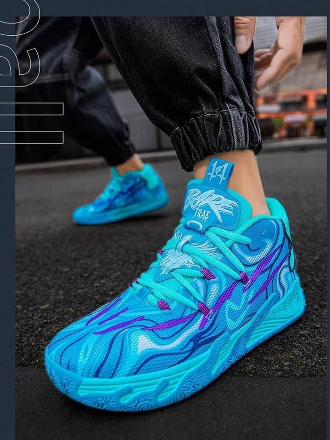 High-top basketbalschoenen voor buitenactiviteiten met antislip rubberen buitenzool